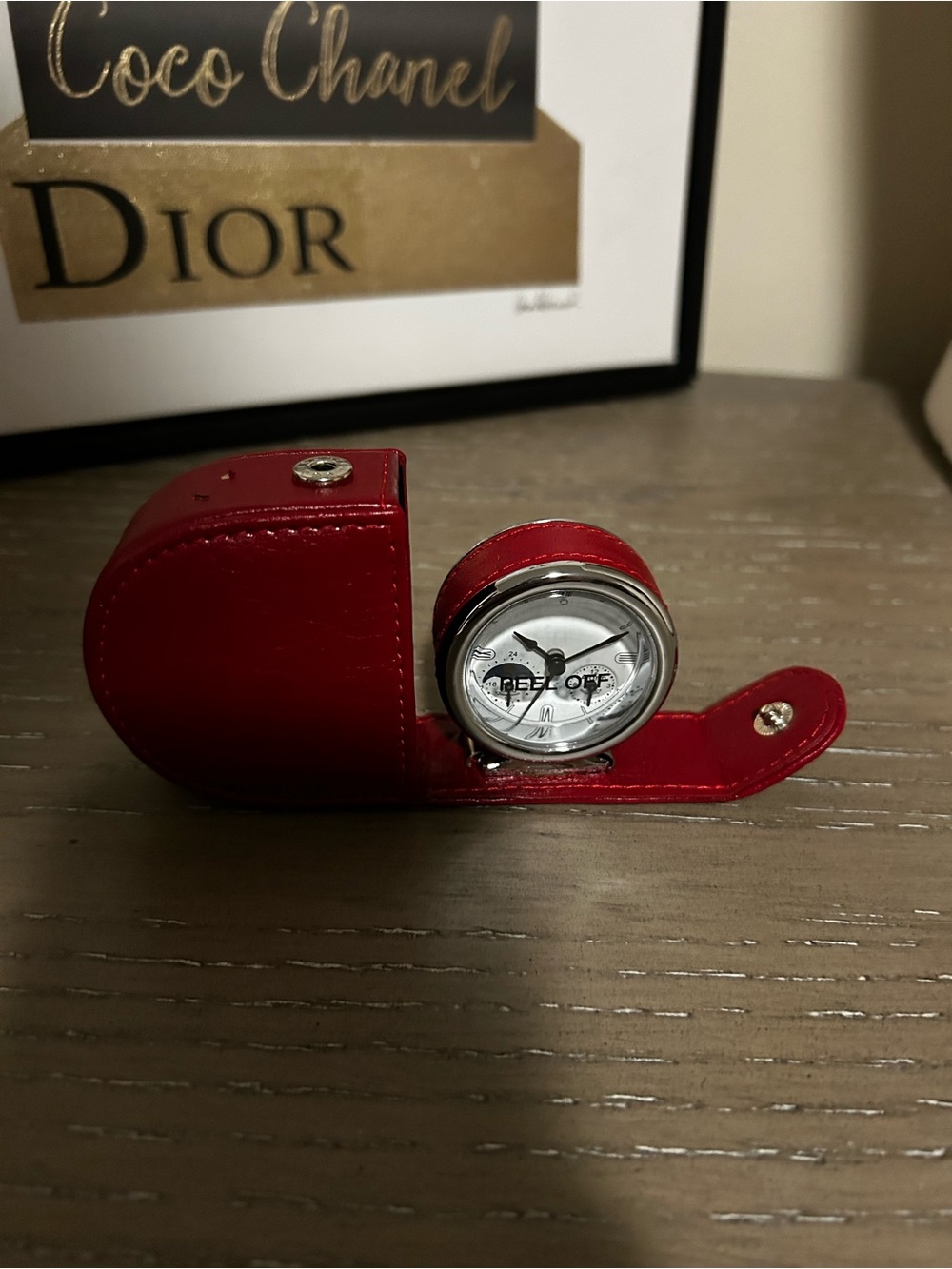 Red Leather Travel Alarm Clock - Unbranded - Picture 4 of 4